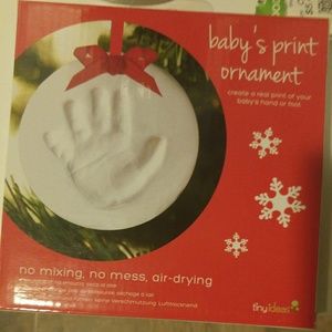 Baby hand print ornaments
